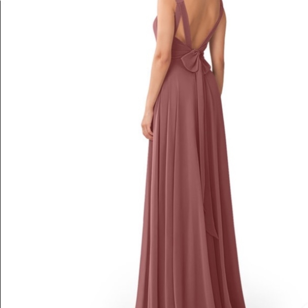 Azazie Floor Length Gown-Desert Rose